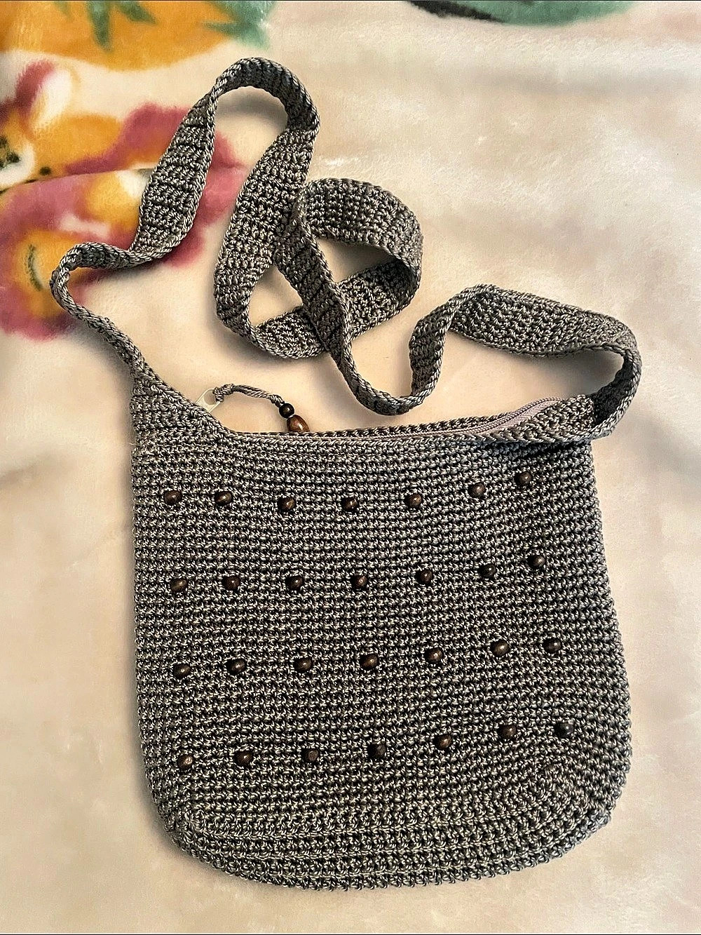 Studded Gray Crossbody Bag